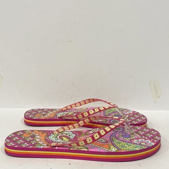 Vera Bradley Floral Flip Flop Slip On Sandals Womens Sz 9-10 colorful Hippy Chic - Picture 4 of 8